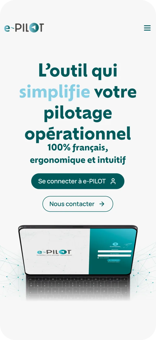 Page d'accueil mobile de e-PILOT